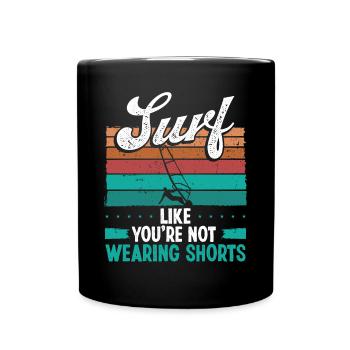 Windsurfer Vintage Windsurfing Board Windsurf - Tasse einfarbig - Schwarz - Vorne