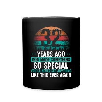 32 Anniversaire Dieu a fait quelque chose de spécial 32 ans - Mug uni - noir - Devant