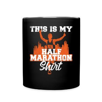 Running Runner Half Marathon - Tasse einfarbig - Schwarz - Vorne
