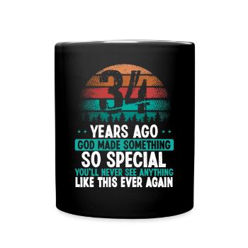 34 Birthday God made something special 34 Year Old - Tasse einfarbig - Schwarz - Vorne