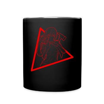 Zombiecore Aesthetic Anime Girl Mask - Full Colour Mug - black - Front