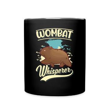 Wombat Flüsterer - Tasse einfarbig - Schwarz - Vorne
