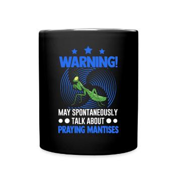 Gottesanbeterin Mantis Fangschrecke - Tasse einfarbig - Schwarz - Vorne
