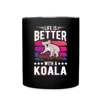 Life is better with a Koala Koala Bear - Full Colour Mug - black - Front