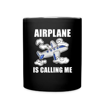 Flugzeuge Flugzeug Pilot Geschenk - Tasse einfarbig - Schwarz - Vorne