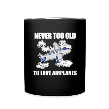 Flugzeuge Flugzeug Pilot Geschenk - Tasse einfarbig - Schwarz - Vorne