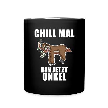 Neffe Onkel Geschenk - Werdender Onkel - Tasse einfarbig - Schwarz - Vorne