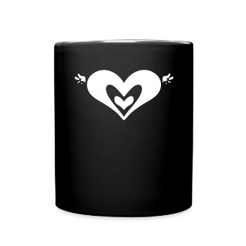 Heart Angel Wing Symbol - Full Colour Mug - black - Front