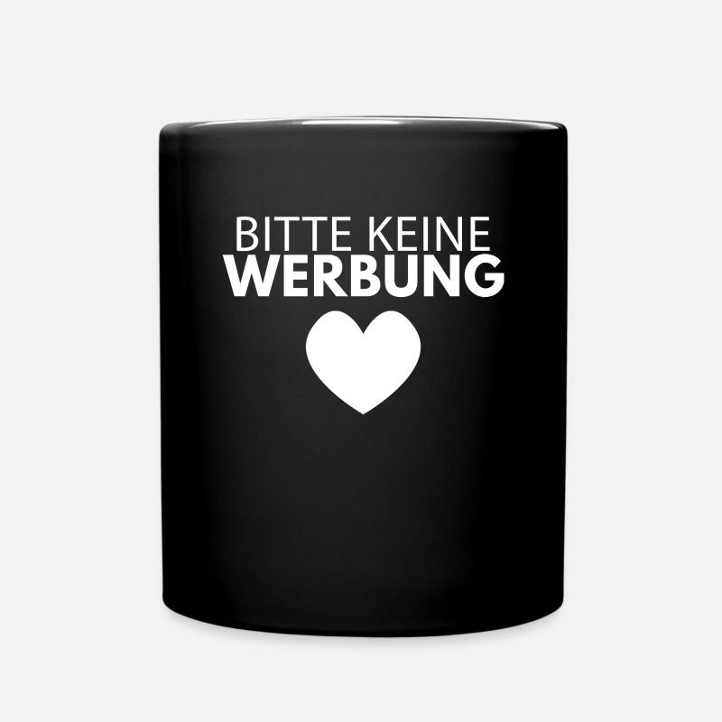 Bitte keine Werbung - Tasse einfarbig - Schwarz