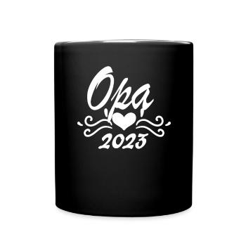 Opa 2023 - Opa werden - Bald Opa - Tasse einfarbig - Schwarz - Vorne