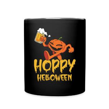 Pumpkin Beer Mug Funny Hoppy Halloween - Full Colour Mug - black - Front