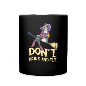 Motif de fête d’Halloween de sorcière ne buvez pas et ne volez pas - Mug uni - noir - Devant