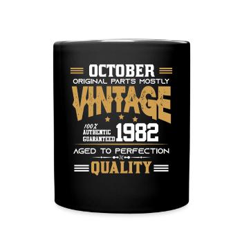 Vintage Aged To Perfection October 1982 - Tasse einfarbig - Schwarz - Vorne