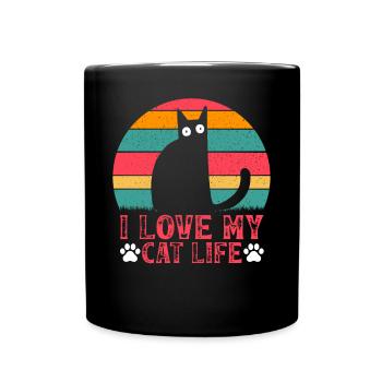 Funny Cat Meme Cat Owner Cat Lover - Full Colour Mug - black - Front