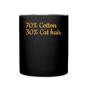 Drôle de chat I 70% Coton 30% Poils de chat I Lus - Mug uni - noir - Devant
