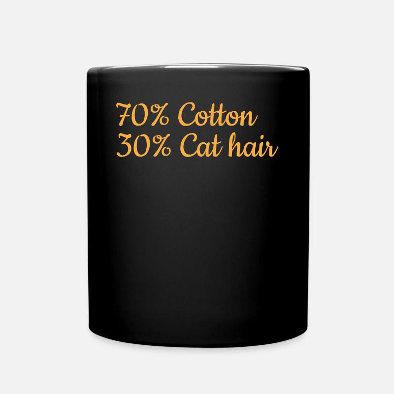 Lustige Katze I 70% Baumwolle 30% Katzenhaar I Lus - Tasse einfarbig - Schwarz