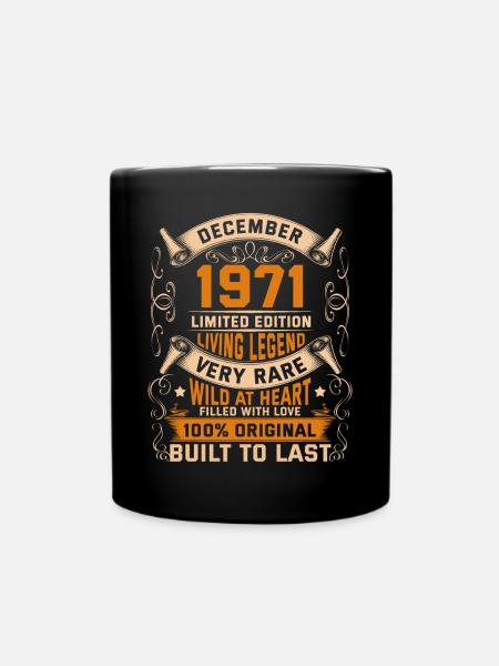 Birthday Legends 100% Original Décembre 1971 - Mug uni - noir