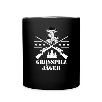 Pilze sammeln Schwammerl suchen für Pilzsammler - Tasse einfarbig - Schwarz - Vorne