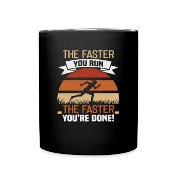 Running Marathon Runner Running - Full Colour Mug - black - Front