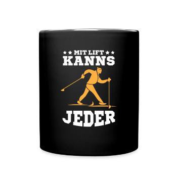 Langläufer Biathlon Skilangläufer - Tasse einfarbig - Schwarz - Vorne