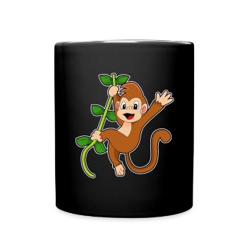 Monkey Liana Jungle - Full Colour Mug - black - Front