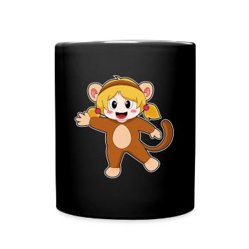 Affe Mädchen Kostüm - Tasse einfarbig - Schwarz - Vorne