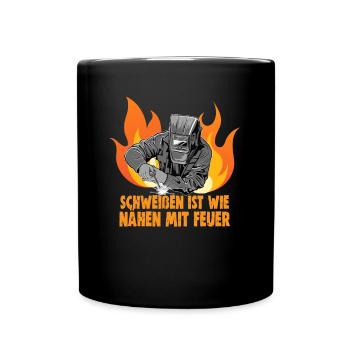 Schweißer Spruch Design für Metallbauer - Tasse einfarbig - Schwarz - Vorne