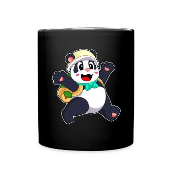 Panda Schüler Rucksack Schule - Tasse einfarbig - Schwarz - Vorne