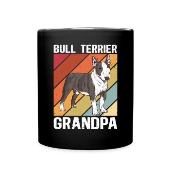 Bull Terrier Grand-père Chien Propriétaire de chien Cadeau - Mug uni - noir - Devant