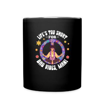 Hippie Peace Flower Power Amour Paix Cadeau - Mug uni - noir - Devant