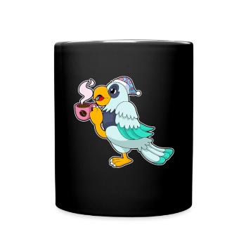 Papagei Tasse Kaffee - Tasse einfarbig - Schwarz - Vorne