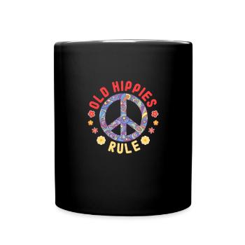 Hippie Peace Flower Power Amour Paix Cadeau - Mug uni - noir - Devant