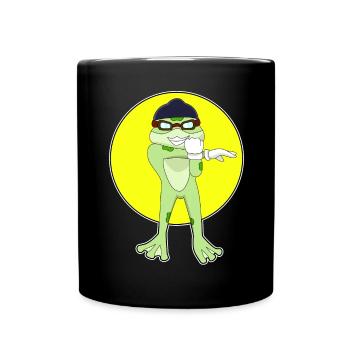 Frosch Schwimmen Schwimmbrille Sommer - Tasse einfarbig - Schwarz - Vorne