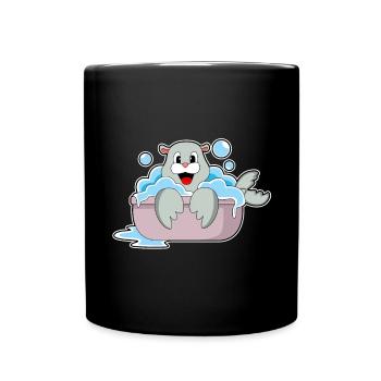 Seal Bathing Bathtub - Full Colour Mug - black - Front
