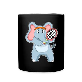 Raquette de tennis éléphant - Mug uni - noir - Devant