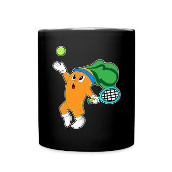 Karotte Tennis Tennisschläger - Tasse einfarbig - Schwarz - Vorne