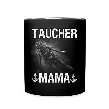Apnoetaucher Freitaucher Scuba Taucher Mama - Tasse einfarbig - Schwarz - Vorne
