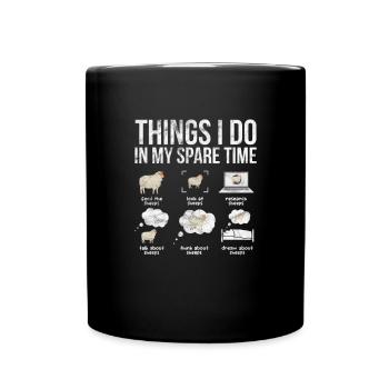 Schaf Schafe Bauernhof Tier Schafbock Geschenk - Tasse einfarbig - Schwarz - Vorne