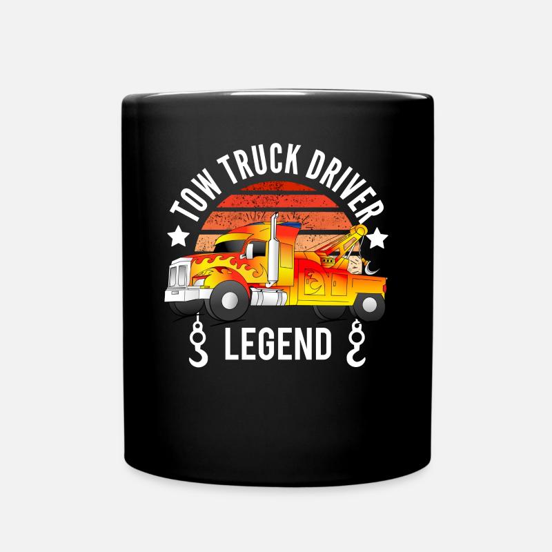Abschleppwagen Fahrer Legende - Tasse einfarbig - Schwarz