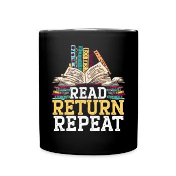 Lire Retour Répéter Bookworm Book Lover Librarian - Mug uni - noir - Devant