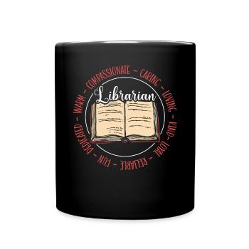 Bibliothek Bücherwurm Buch Liebhaber Bibliophile Bibliothekarin - Tasse einfarbig - Schwarz - Vorne