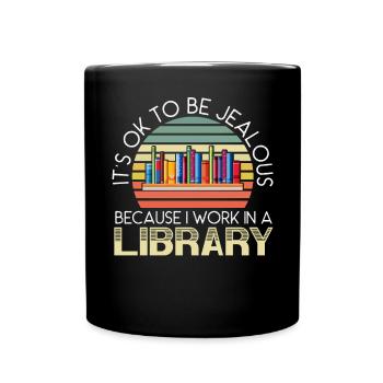 Library Bookworm Book Lover Bibliophile Librarian - Full Colour Mug - black - Front