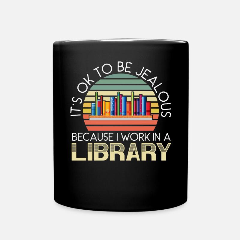 Bibliothek Bücherwurm Buch Liebhaber Bibliophile Bibliothekarin - Tasse einfarbig - Schwarz