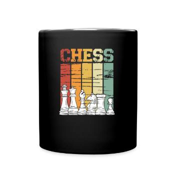Schachspiel Retro vintage - Tasse einfarbig - Schwarz - Vorne