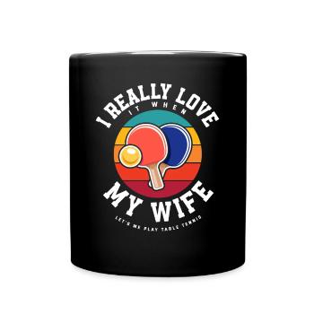 Fun Table Tennis Gift - Full Colour Mug - black - Front