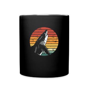 Requin en vintage rétro - Mug uni - noir - Devant