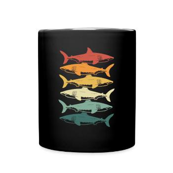 Beaucoup de requins rétro vintage - Mug uni - noir - Devant