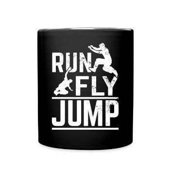 Parkour, Freerunning, Street Workout, Acrobatic - Tasse einfarbig - Schwarz - Vorne