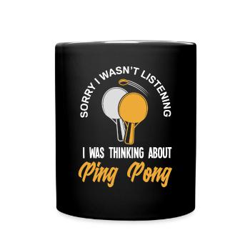 Fun Table Tennis Gift - Full Colour Mug - black - Front