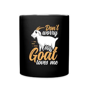 Meine Ziege Liebt Mich - Tasse einfarbig - Schwarz - Vorne
